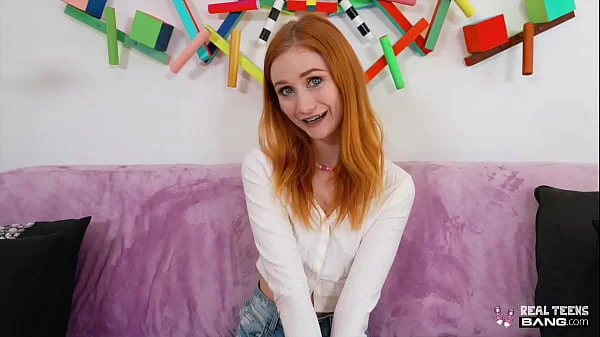 Real Teens - Blue Eyed Ginger Teen Scarlet Skies Demonstrates Her Skills In Her First Porn Casting